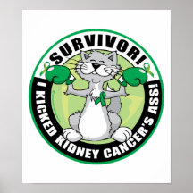 Kidney Cancer Cat Survivor Poster