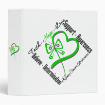 Kidney Cancer Faith Hope Green Butterfly Binder