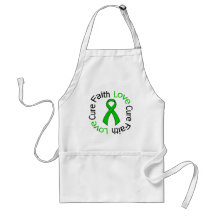 Kidney Cancer Faith Love Cure (Green Ribbon) Apron