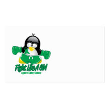 Kidney Cancer Fighting Penguin Business Card Template
