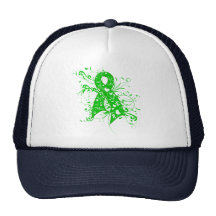 Kidney Cancer Floral Swirls Ribbon v2 Mesh Hat