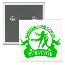 Kidney Cancer - Freedom From Cancer Survivor Pinback Buttons