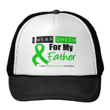 Kidney Cancer Green Ribbon For My Father Mesh Hats