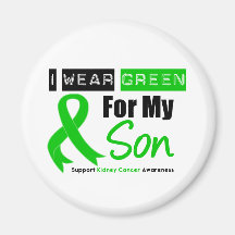 Kidney Cancer Green Ribbon For My Son Refrigerator Magnet