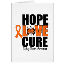 Kidney Cancer Hope Love Cure Greeting Card