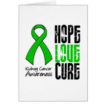 Kidney Cancer Hope Love Cure Ribbon Cards