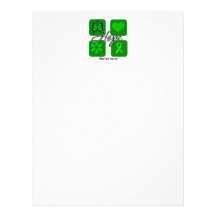 Kidney Cancer Hope Love Inspire Awareness Green Letterhead Design