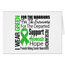 Kidney Cancer I Wear Green Ribbon TRIBUTE Greeting Cards