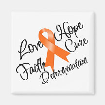 Kidney Cancer Love Hope Determination Fridge Magnet