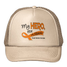 Kidney Cancer MY HERO MY HUSBAND 42 Trucker Hats