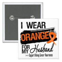 Kidney Cancer Ribbon Husband Pin