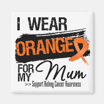 Kidney Cancer Ribbon Mum Fridge Magnet