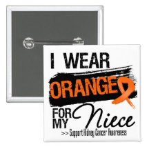 Kidney Cancer Ribbon Niece Pin