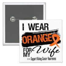 Kidney Cancer Ribbon Wife Pins