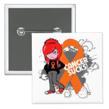 Kidney Cancer Sucks v2 Pinback Buttons