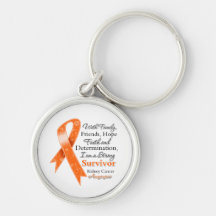Kidney Cancer Support Strong Survivor 2 Key Chain