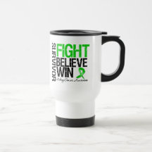 Kidney Cancer Survivor Fight Believe Win Motto Coffee Mugs