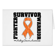 Kidney Cancer Survivor Fighter Warrior Greeting Card