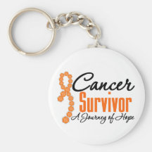 Kidney Cancer Survivor Journey Orange Ribbon Keychains