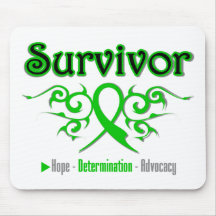 Kidney Cancer Survivor Tribal Ribbon (Green) Mousepad