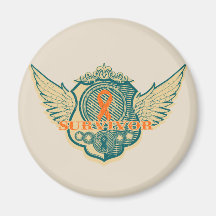 Kidney Cancer Survivor Vintage Winged v2 Refrigerator Magnets