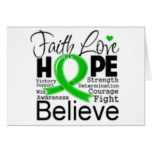 Kidney Cancer Typographic Faith Love Hope Cards