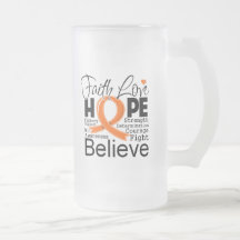 Kidney Cancer Typographic Faith Love Hope (Orange) Coffee Mug