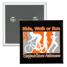 Kidney Cancer v2 Ride Walk Run Pinback Buttons