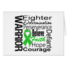 Kidney Cancer Warrior Collage (Green) Cards