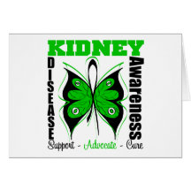 Kidney Disease Awareness Butterfly Greeting Cards