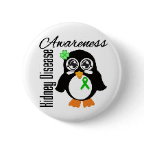 Kidney Disease Awareness Penguin Button