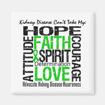 Kidney Disease Can't Take My Hope Collage Fridge Magnet
