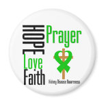 Kidney Disease Hope Love Faith Prayer Cross magnets