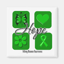 Kidney Disease Hope Love Inspire Awareness Refrigerator Magnets