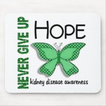 Kidney Disease Never Give Up Hope Butterfly 4.1 Mouse Pads