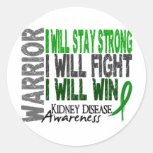 Kidney Disease Warrior Round Stickers