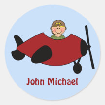 Kids Airplane  Birthday  Stickers