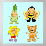 Kid's animals school play print