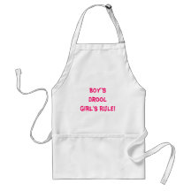 Kid's Aprons "Boy's Drool GIRL'S RULE" Bibs