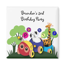 Kids birthday: Fun caterpillar train Refrigerator Magnets