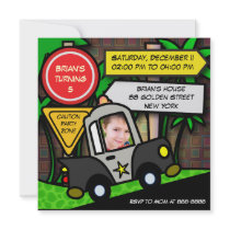 Kids birthday Invitation: 052 Police