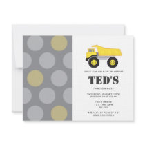 Kids Birthday Invitation - Dump Truck