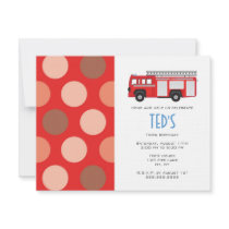 Kids Birthday Invitation - Fire Truck