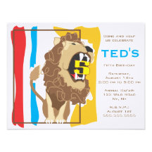 Kids Birthday Invitation - Lion