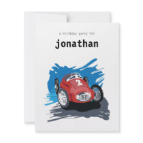 Kids Birthday Invitation - Race Car