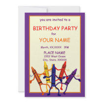 Kids Birthday Party Crayon Design Invitation
