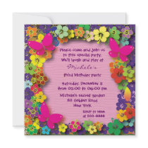 Kids birthday party: My Secret Garden Personalized Invitation