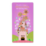 Kids Birthday Thank You Sticker: castle II Personalised Shipping Labels
