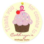 Kids Birthday Thank You Stickers: Cup Cake
