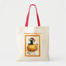 Kids Black Cat & Pumpkin Halloween Bag